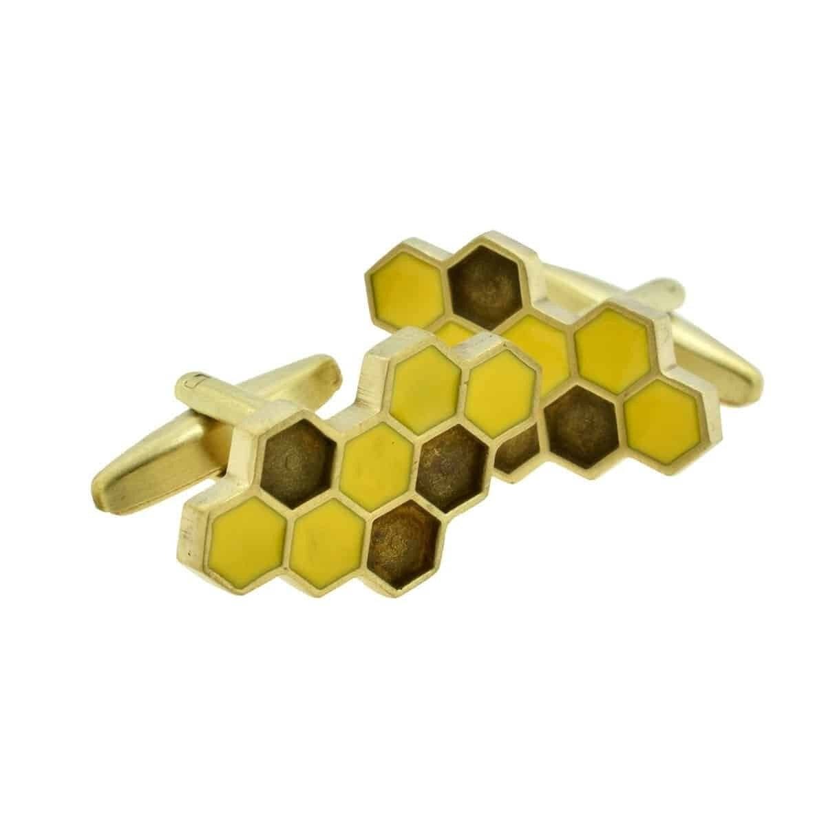Bees Honeycomb Brushed Cufflinks Novelty Cufflinks Clinks Australia Default 