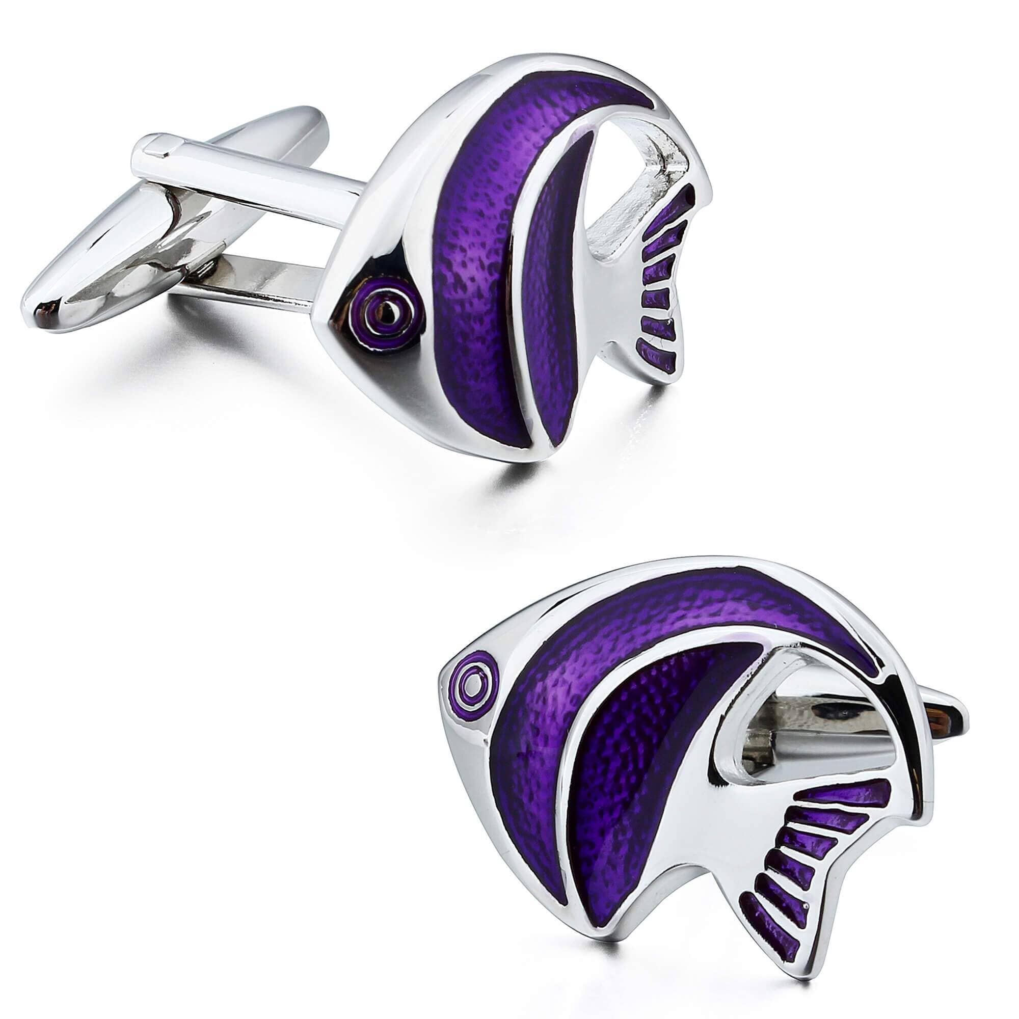 Purple Tropical Angel Fish Cufflinks Novelty Cufflinks Clinks Australia 