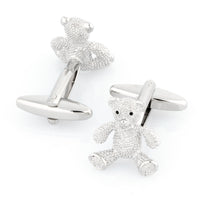 Silver Textured Teddy Bear Cufflinks Novelty Cufflinks Clinks Australia