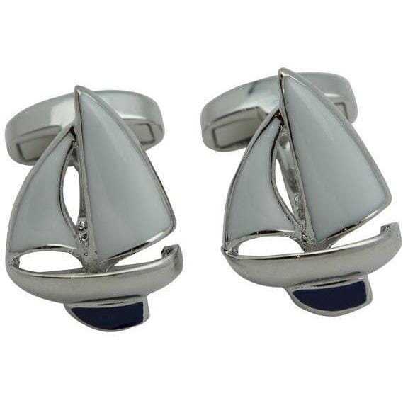 Blue White Sailing Ship Cufflinks Novelty Cufflinks Clinks Australia Blue White Sailing Ship Cufflinks 