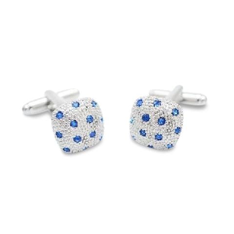 Blue Crystal Pillow Cufflinks Classic & Modern Cufflinks Clinks Australia Blue Crystal Pillow Cufflinks 