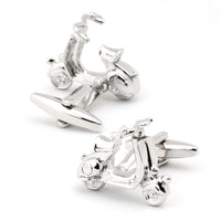 Silver 3D Vespa Scooter Cufflinks Novelty Cufflinks Clinks Australia