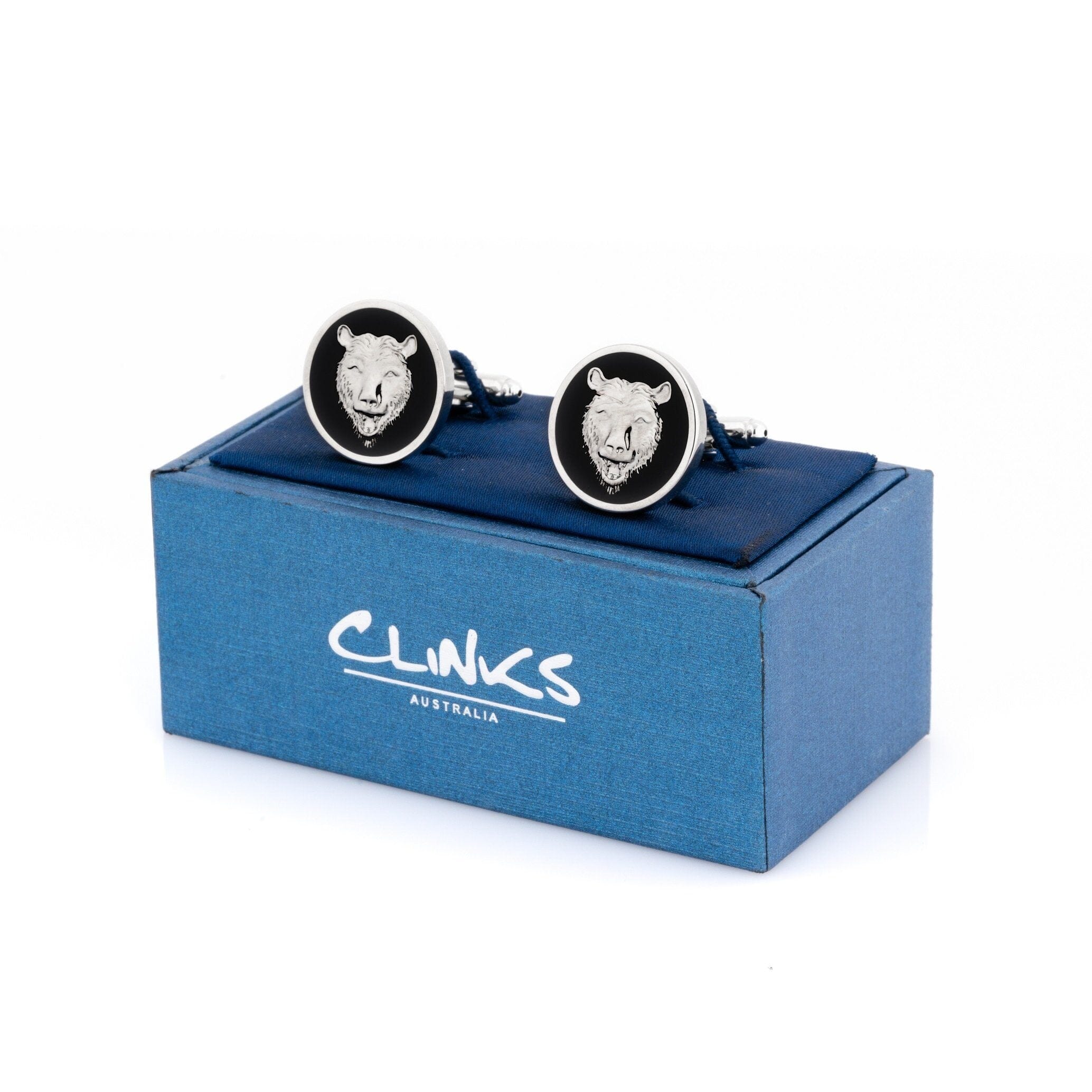 Bear Black Enamel Cufflinks Novelty Cufflinks Clinks Australia 