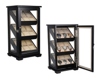 Black Wooden Watch Cabinet for 18 watches Watch Boxes Clinks