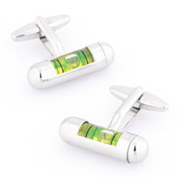 Green "Spirit Level" Cufflinks Novelty Cufflinks Clinks Australia Green "Spirit Level" Cufflinks