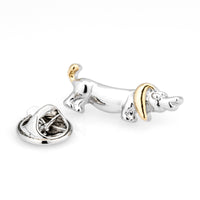 Sausage Dog Lapel Pin in Gold and Silver Lapel Pin Clinks Default