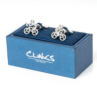 Silver Bicycle Cyclist Cufflinks Novelty Cufflinks Clinks Australia