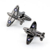 Spitfire Airplane Gunmetal Cufflinks Novelty Cufflinks Clinks Australia