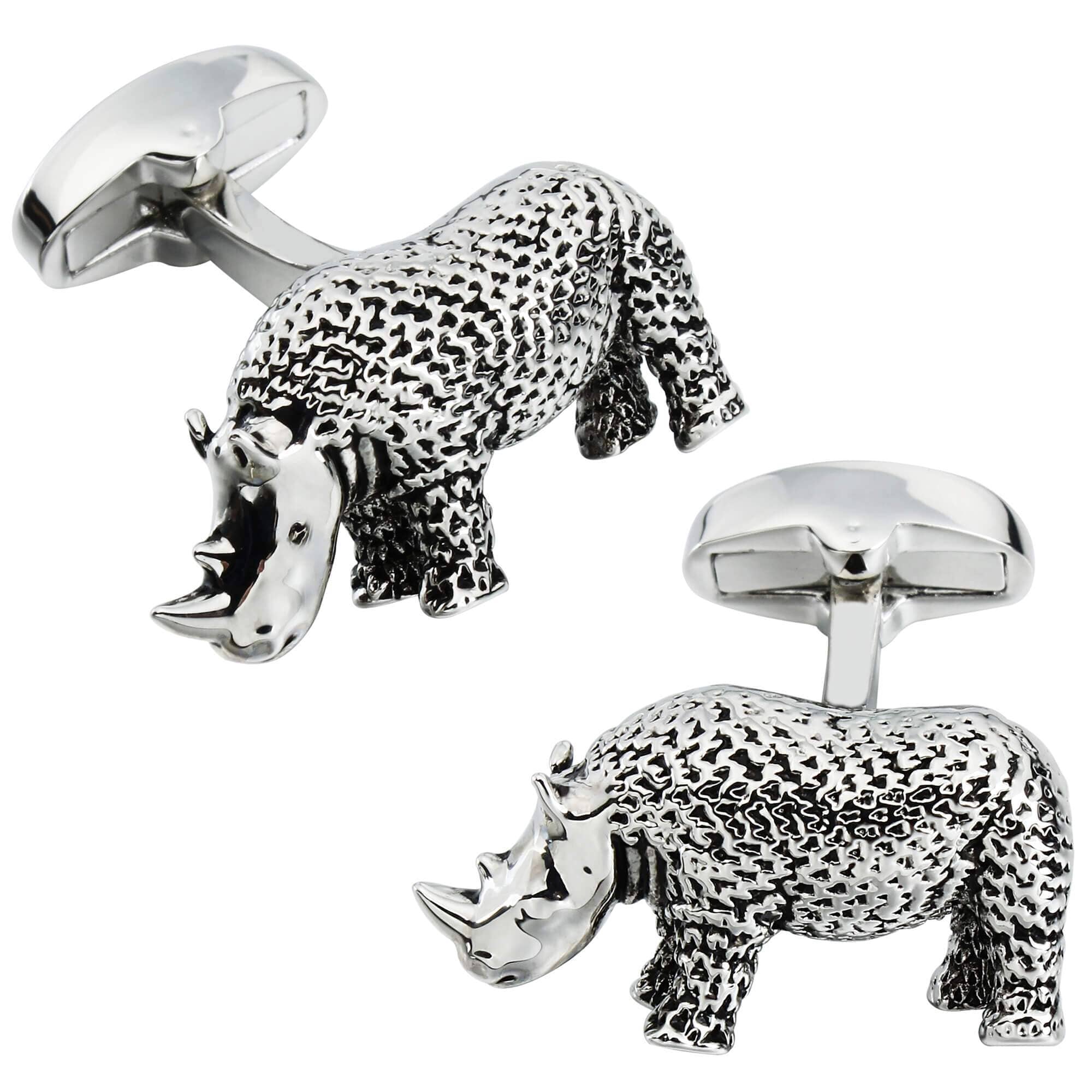 Textured Rhino Cufflinks Novelty Cufflinks Clinks Australia 