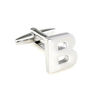 Silver Cut Out Initial Letter Cufflinks Classic & Modern Cufflinks Clinks Australia