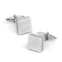 Brushed Square Silver Cufflinks Classic & Modern Cufflinks Clinks Australia