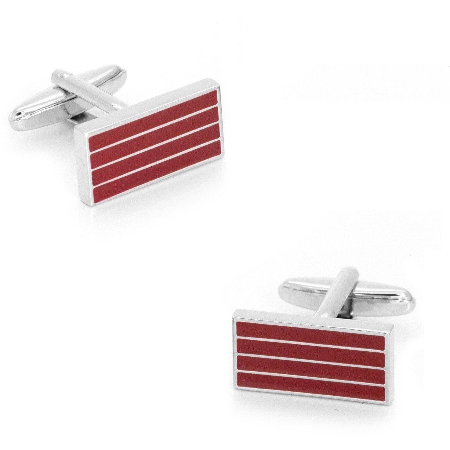 Red and Silver Cufflinks Classic & Modern Cufflinks Clinks Australia Red and Silver Cufflinks 