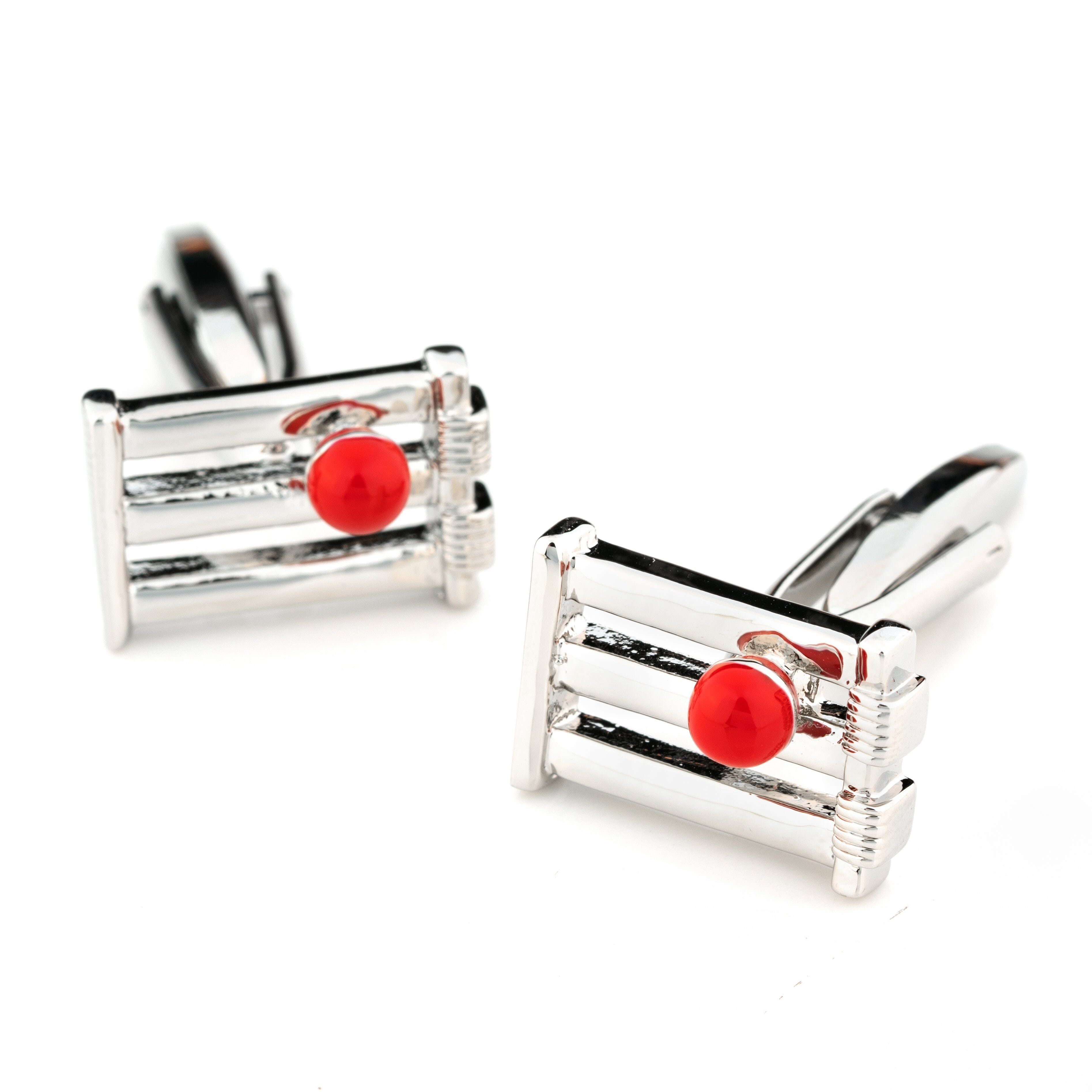 Cricket Wicket and Red Ball Cufflinks Novelty Cufflinks Clinks Australia 