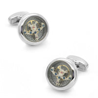 Tourbillon Watch Movement Cufflinks in Silver Novelty Cufflinks Clinks Australia Tourbillon Watch Movement Cufflinks in Silver