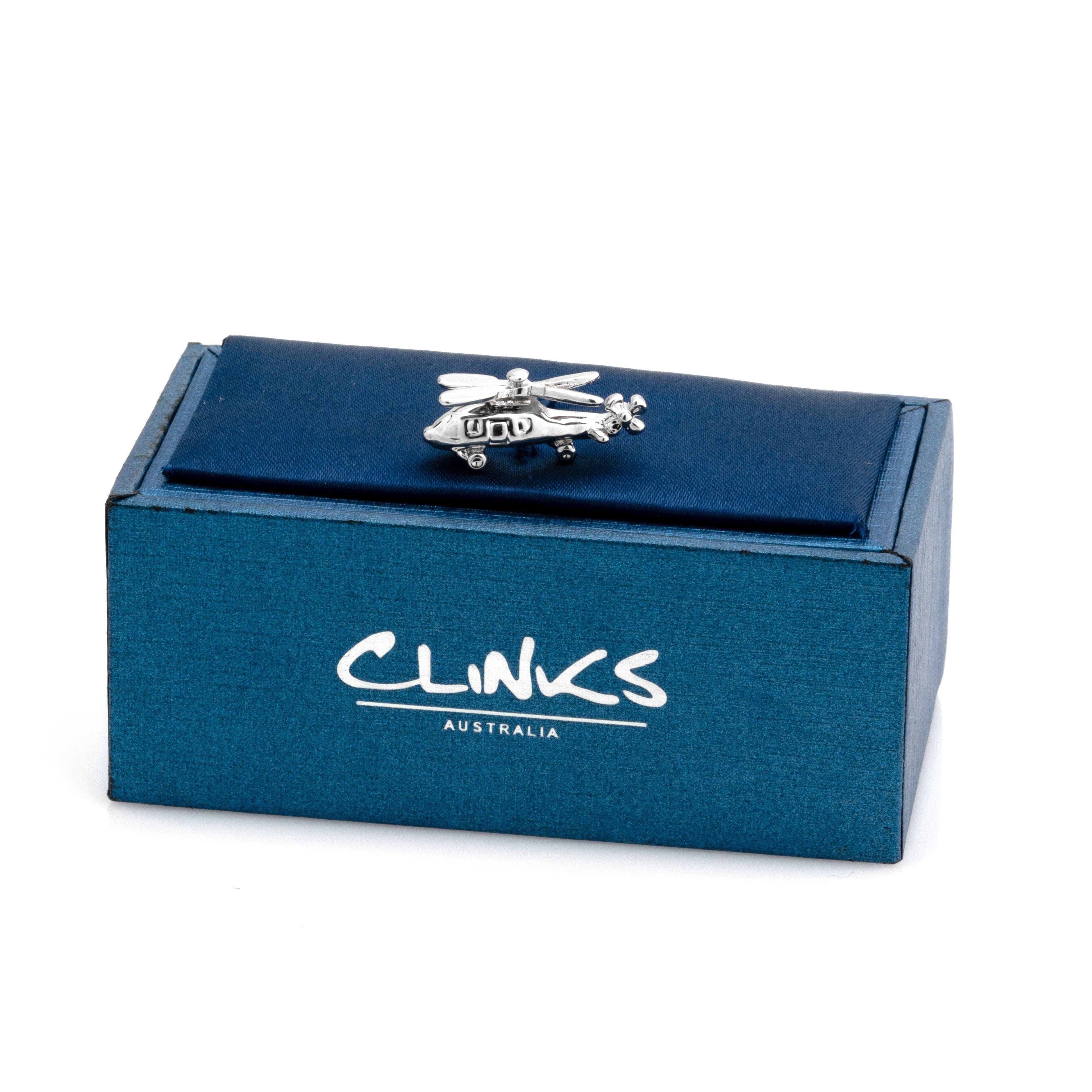 Silver Helicopter Lapel Pin Lapel Pin Clinks 