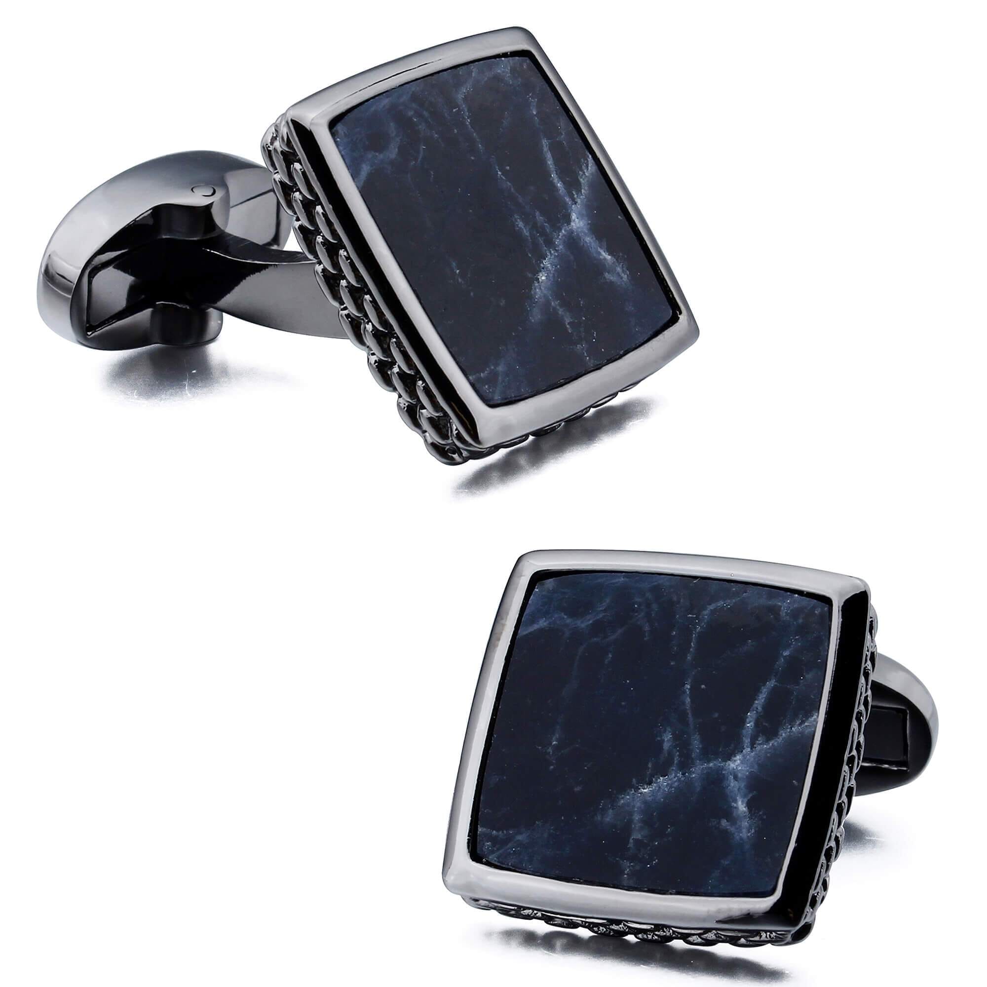 Sodalite stone in Antique Silver Cufflinks Classic & Modern Cufflinks Clinks Australia Default 