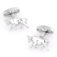 Charging Bull Silver Cufflinks Novelty Cufflinks Clinks Australia Charging Bull Silver Cufflinks