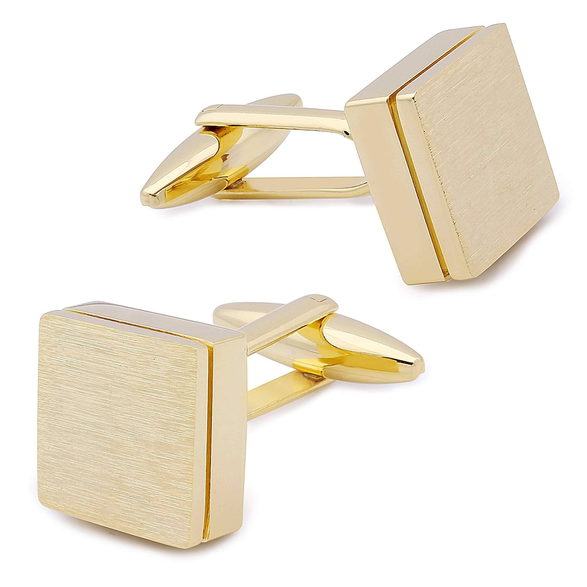 Brushed Gold Square Cufflinks Classic & Modern Cufflinks Clinks Australia 