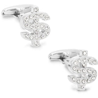 Silver Crystal $ Dollar Sign Cufflinks Novelty Cufflinks Clinks Australia