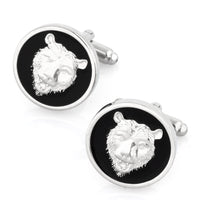 Bear Black Enamel Cufflinks Novelty Cufflinks Clinks Australia