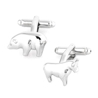 Bull and Bear Silver Cufflinks Novelty Cufflinks Clinks Australia