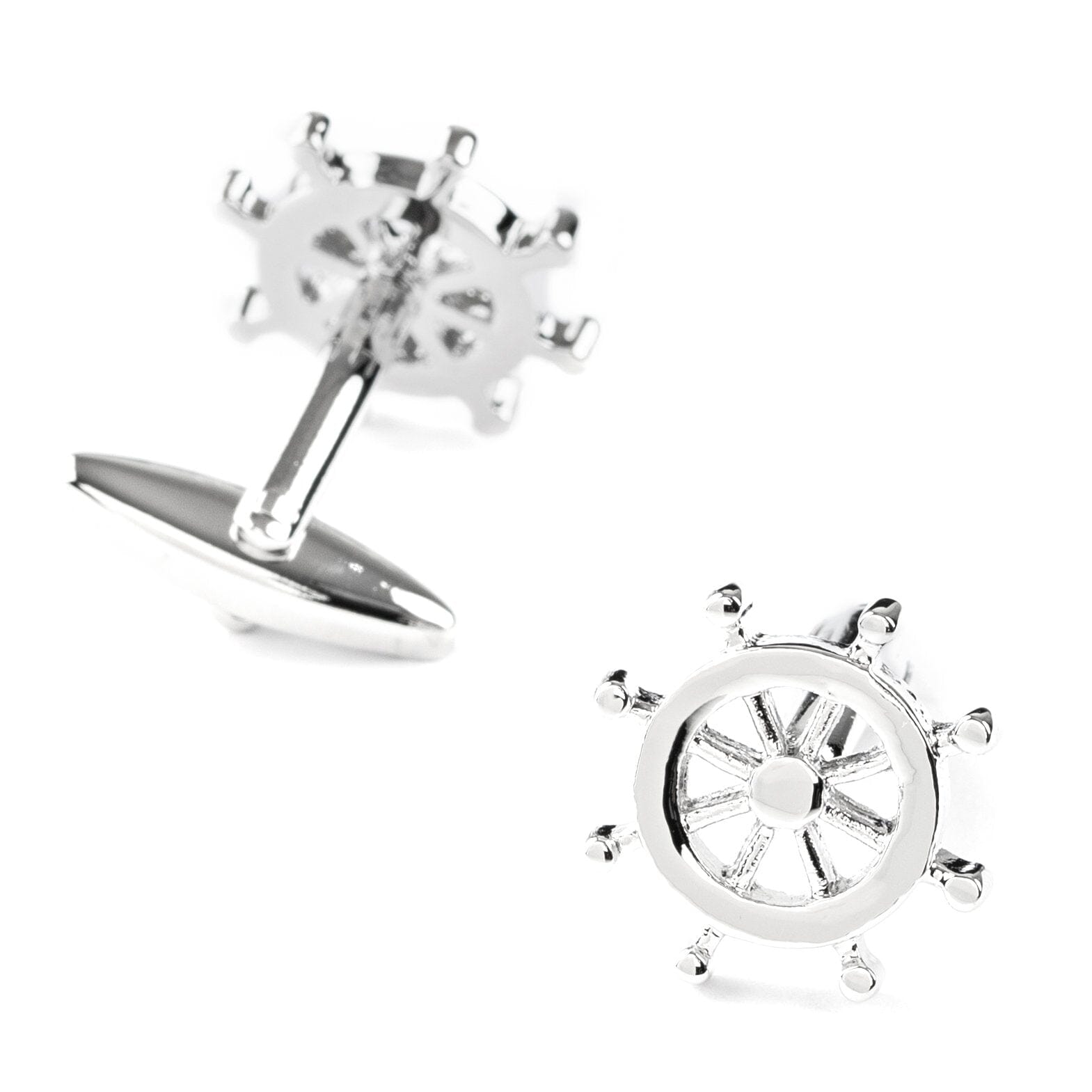 Silver Helm Ships Wheel Cufflinks Novelty Cufflinks Clinks Australia 