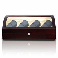 Avoca Watch Winder Box for 8 + 8 Watches in Mahogany Watch Winder Boxes Clinks