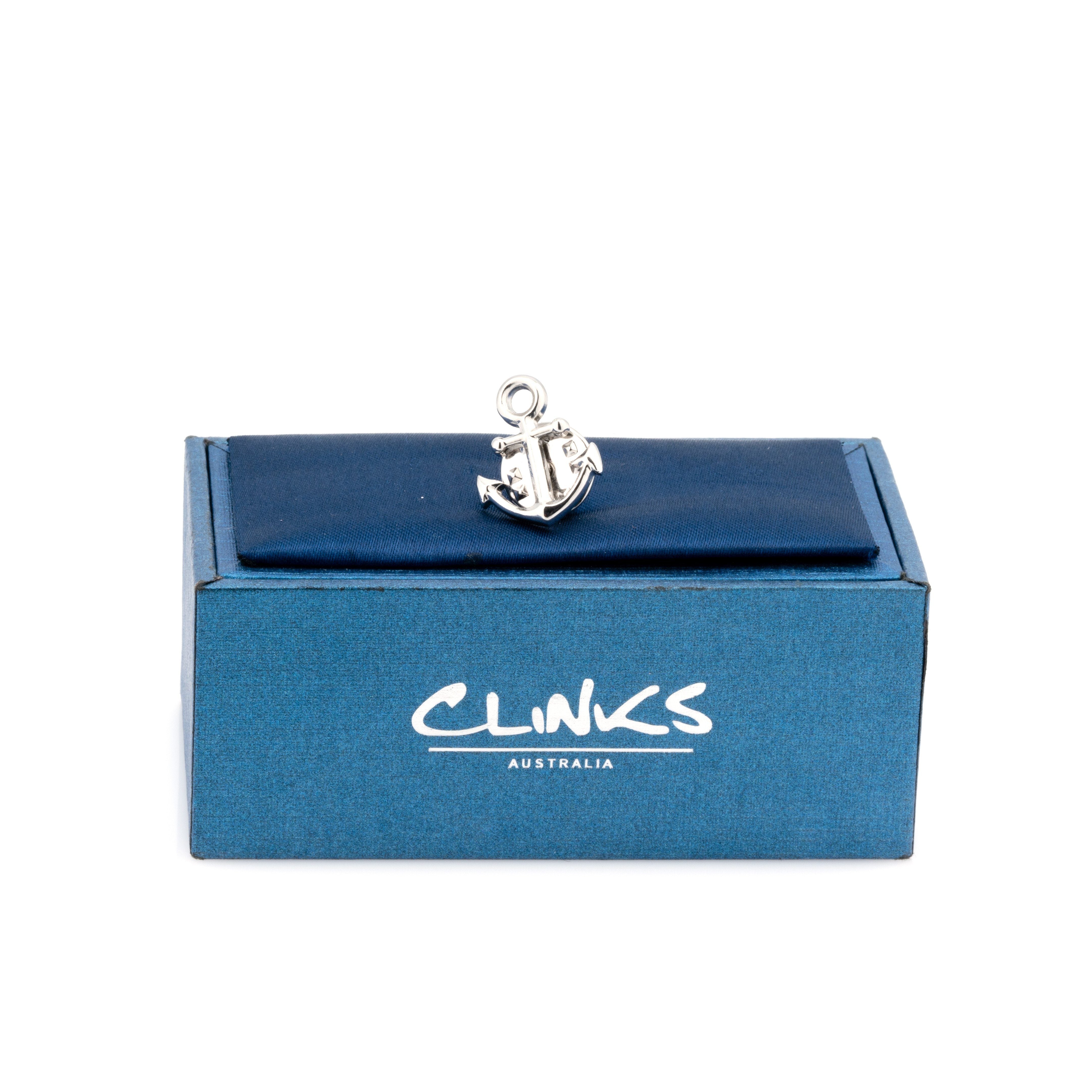 Shiny Silver Anchor Lapel Pin, Lapel Pin, Cuffed Lapel Pin, Clinks Australia Lapel Pin, Shiny Silver, LP3093, Cuffed, Clinks, Clinks Australia, Men's Lapel Pin