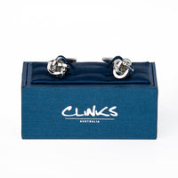 Silver Square Knot Cufflinks Classic & Modern Cufflinks Clinks Australia