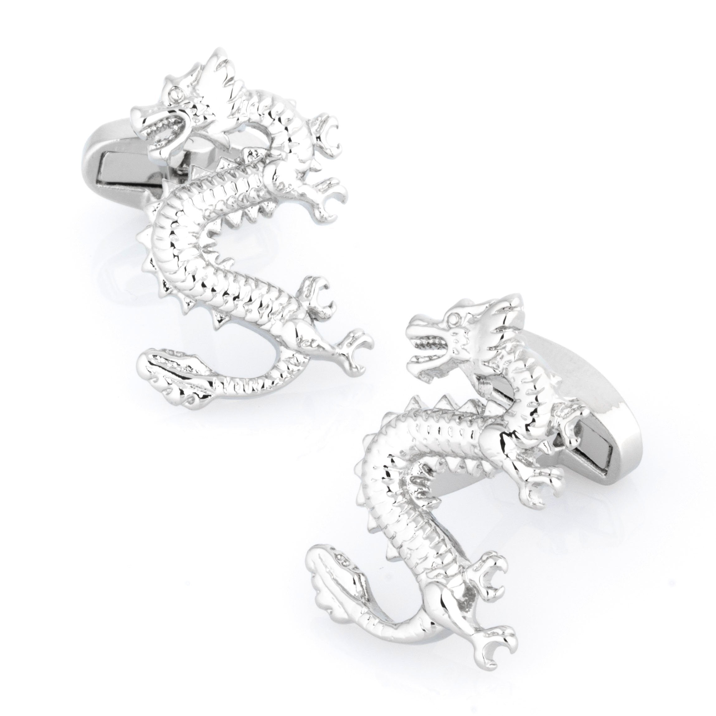Silver Lucky Chinese Dragon Cufflinks Novelty Cufflinks Clinks Australia Silver Lucky Chinese Dragon Cufflinks 