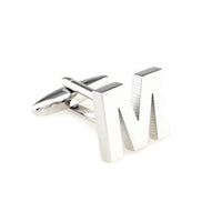 Silver Cut Out Initial Letter Cufflinks Classic & Modern Cufflinks Clinks Australia