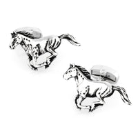 Silver Galloping Horses Cufflinks Novelty Cufflinks Clinks Australia Silver Galloping Horses Cufflinks