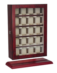 Bubinga Wooden Watch Cabinet for 20 Watch Boxes Clinks