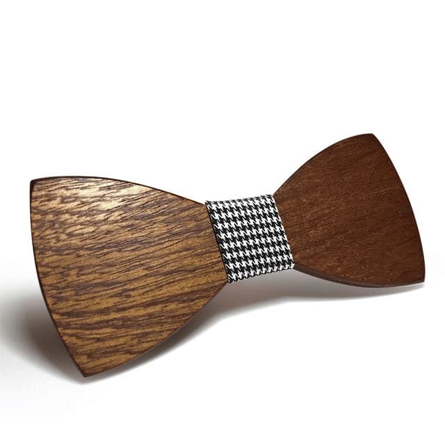 Dark Wood Houndstooth Adult Bow Tie Bow Ties Clinks Australia Dark Wood Houndstooth Adult Bow Tie 