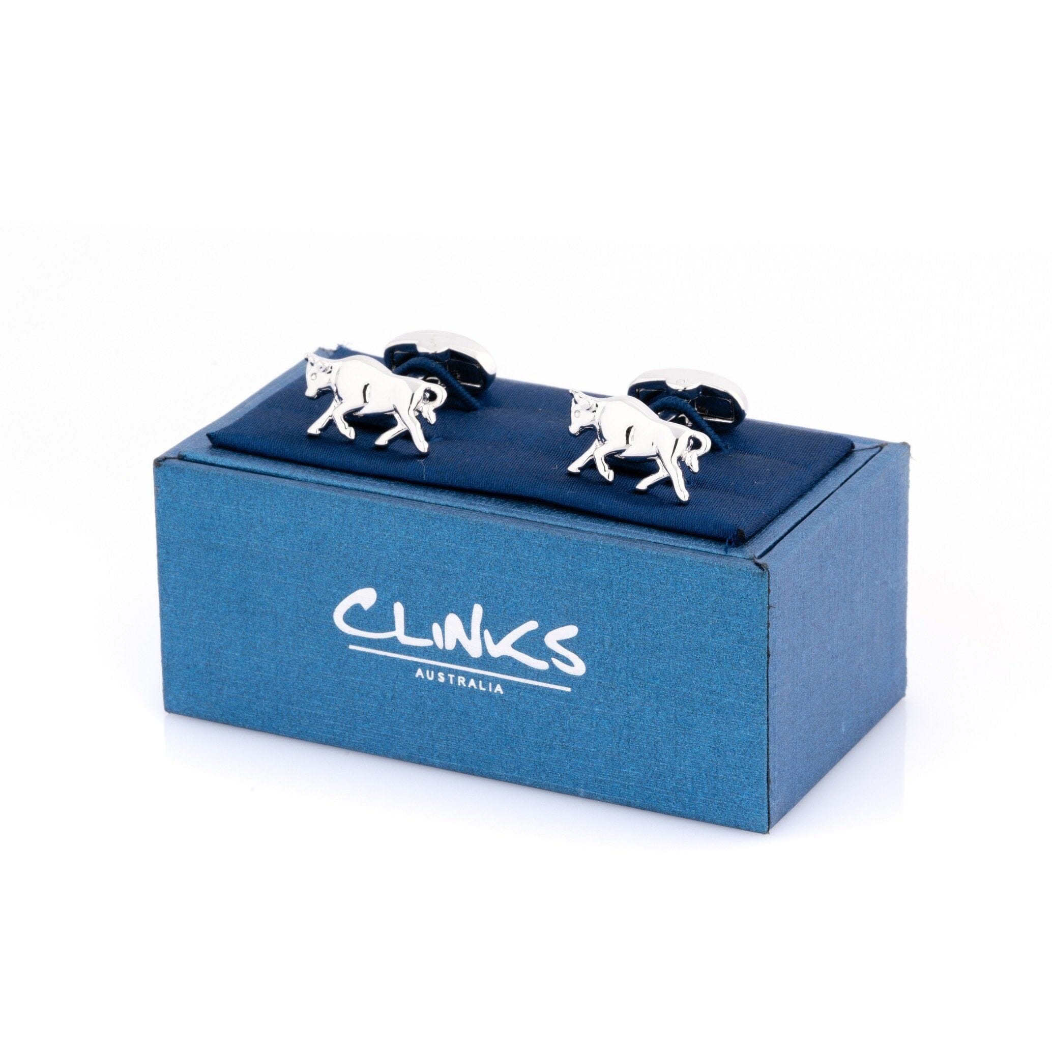 Charging Bull Silver Cufflinks Novelty Cufflinks Clinks Australia 