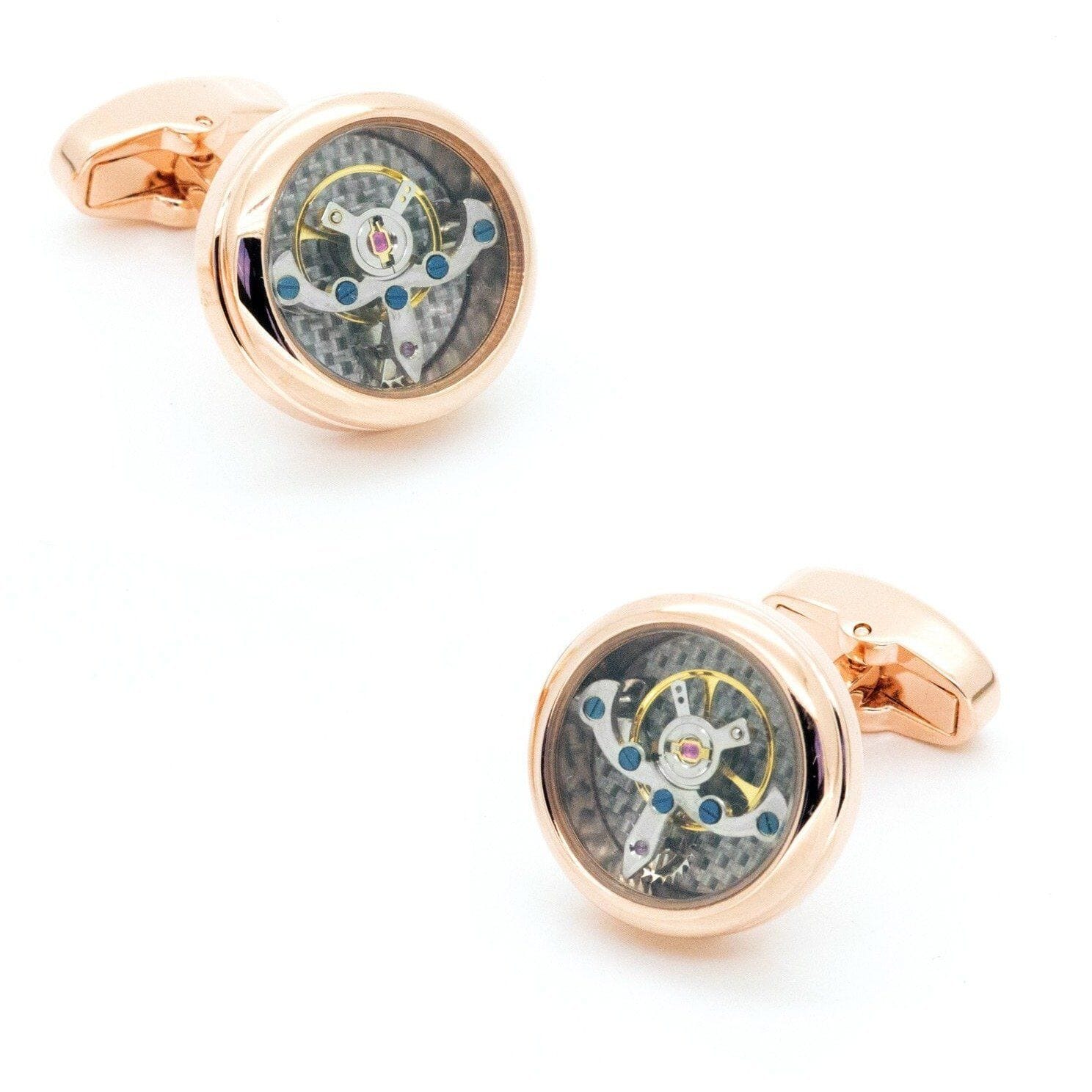 Tourbillon Watch Movement Cufflinks Rose Gold Novelty Cufflinks Clinks Australia Tourbillon Watch Movement Cufflinks Rose Gold 