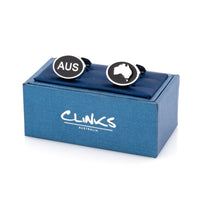 Australian Map and AUS Cufflinks Novelty Cufflinks Clinks Australia