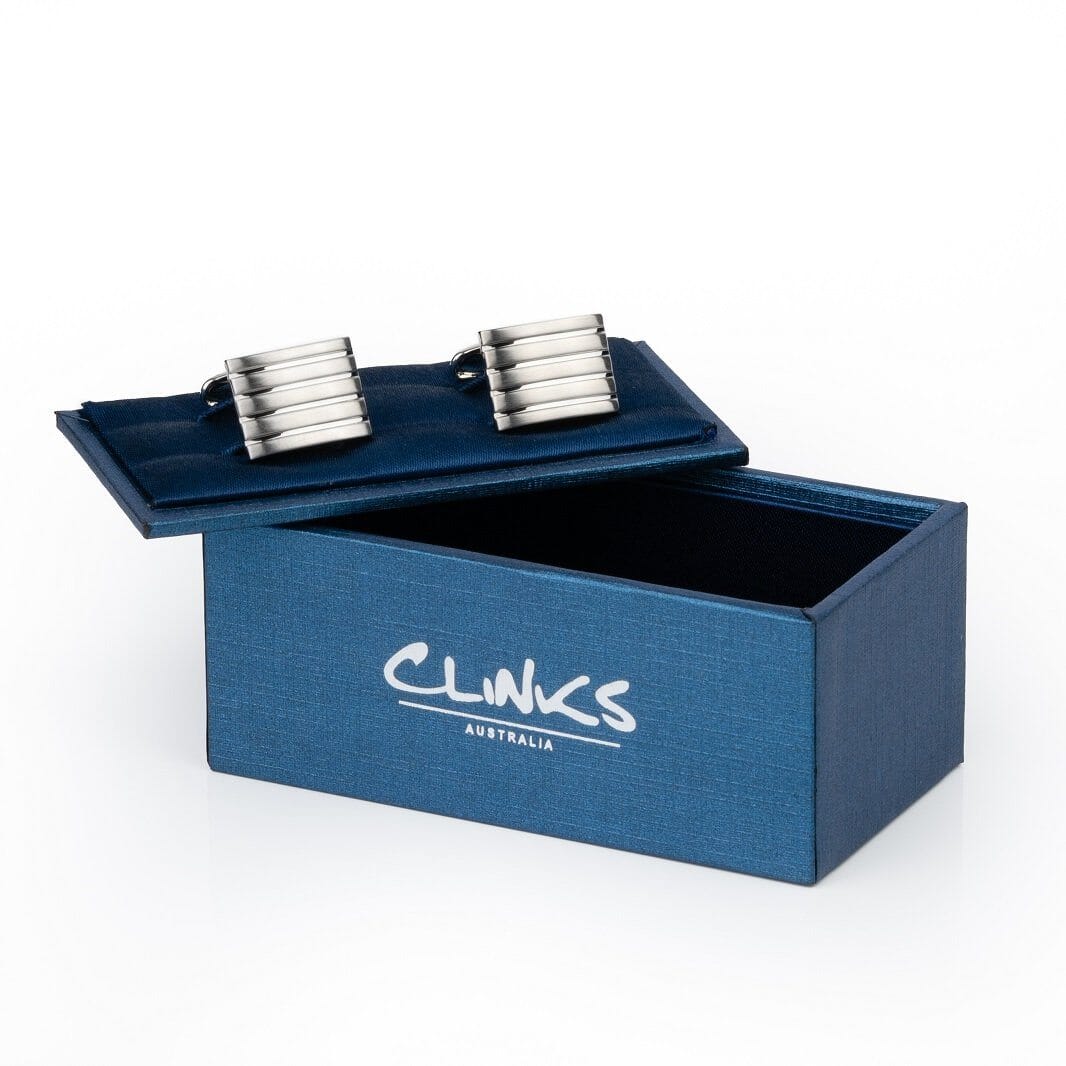 Silver Classic Groove Cufflinks Classic & Modern Cufflinks Clinks Australia 
