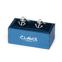 Shiny Silver Ship Anchor Cufflinks Novelty Cufflinks Clinks Australia