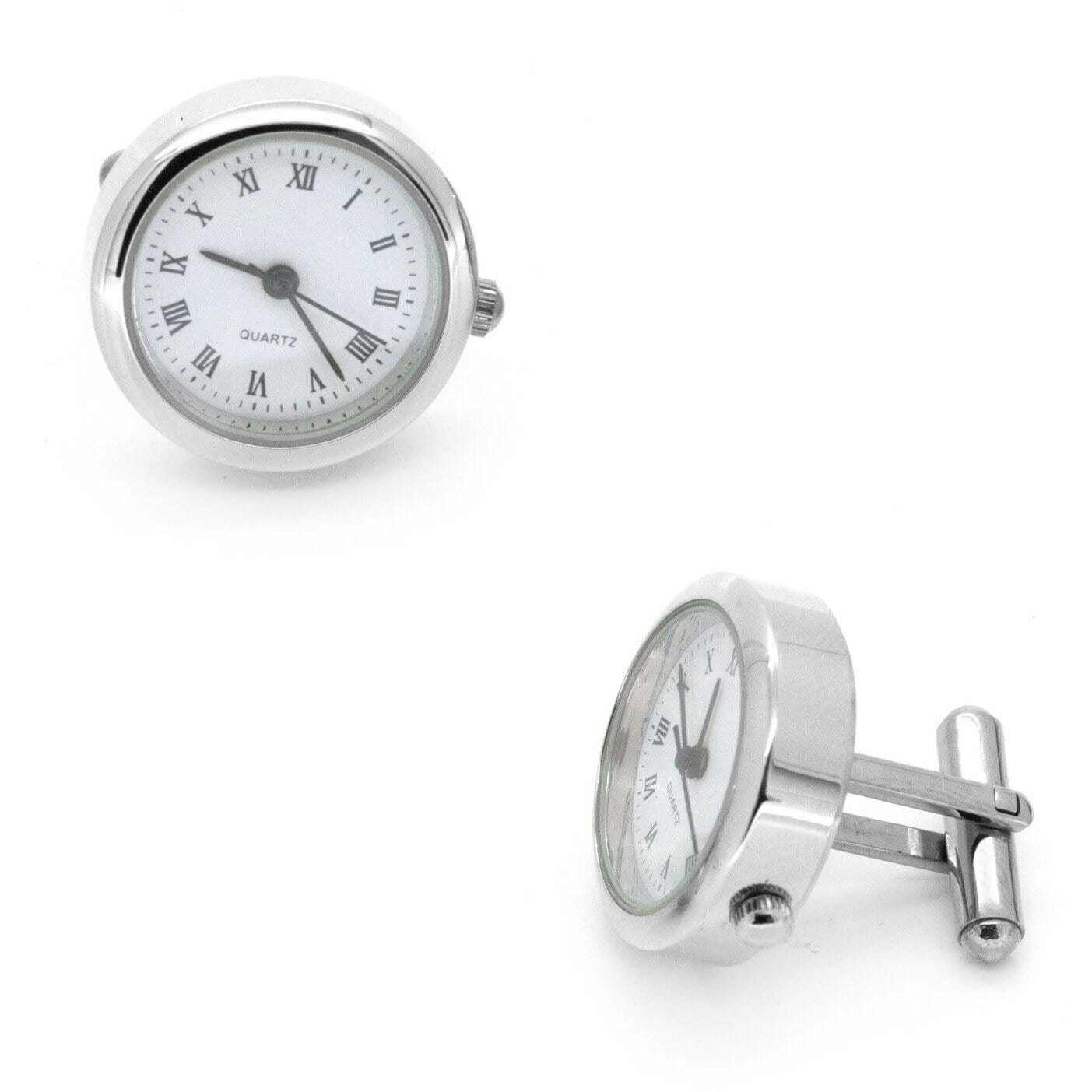 Round White Faced Working Clock Watch Cufflinks Novelty Cufflinks Clinks Australia Round White Faced Working Clock Watch Cufflinks 