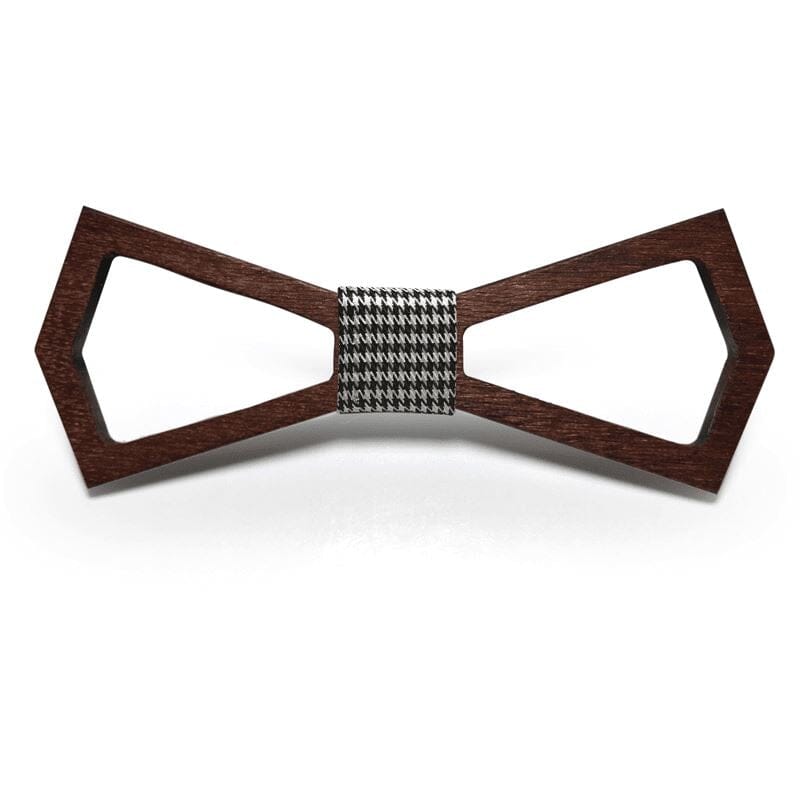 Dark Wood Outline Adult Bow Tie in Houndstooth Bow Ties Clinks Australia Dark Wood Outline Adult Bow Tie in Houndstooth 