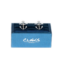 Shiny Silver Ship Anchor Cufflinks Novelty Cufflinks Clinks Australia