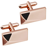 Rose Gold Peak with Onyx Cufflinks Classic & Modern Cufflinks Clinks Australia