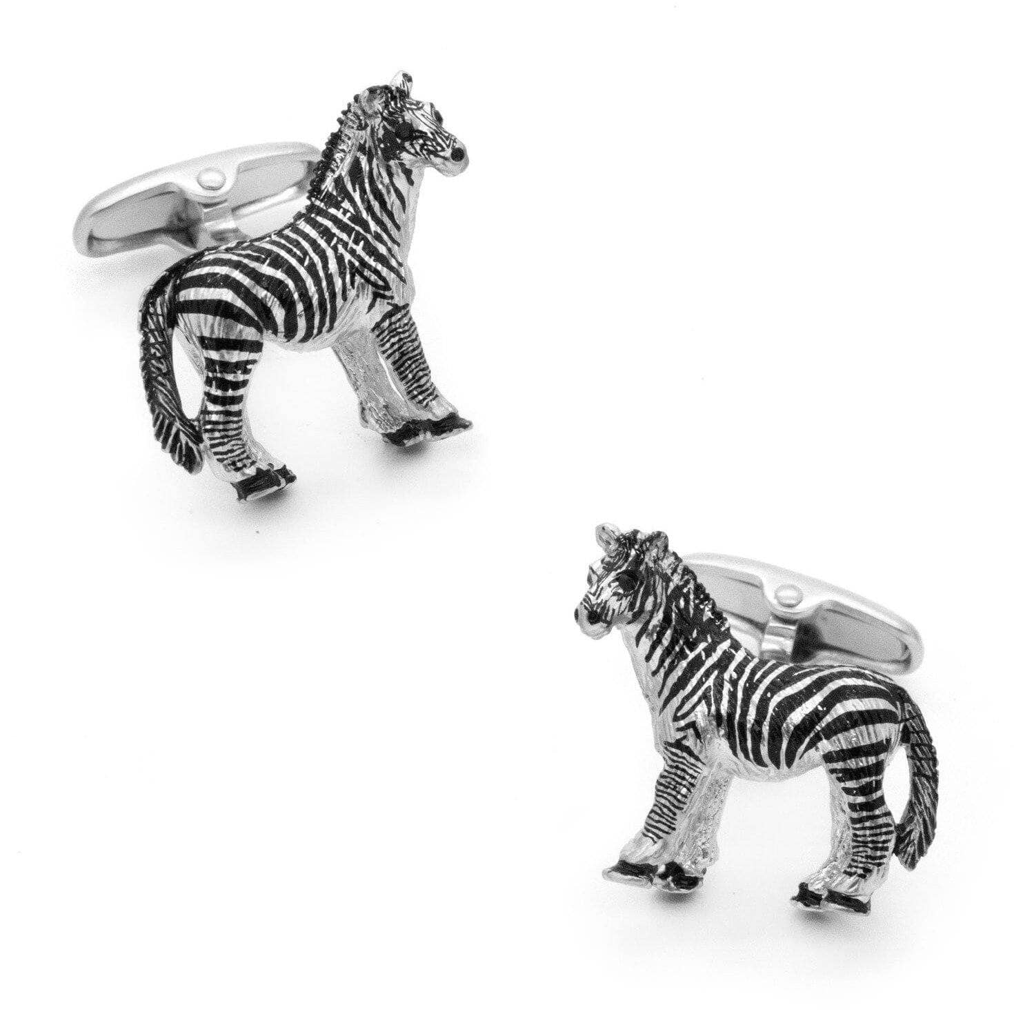 Silver Zebra Cufflinks Novelty Cufflinks Clinks Australia Silver Zebra Cufflinks 