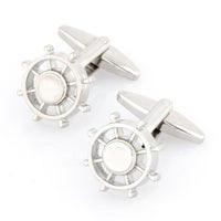 Silver Helm Ships Wheel Cufflinks Novelty Cufflinks Clinks Australia