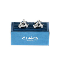 Silver 3D Vespa Scooter Cufflinks Novelty Cufflinks Clinks Australia