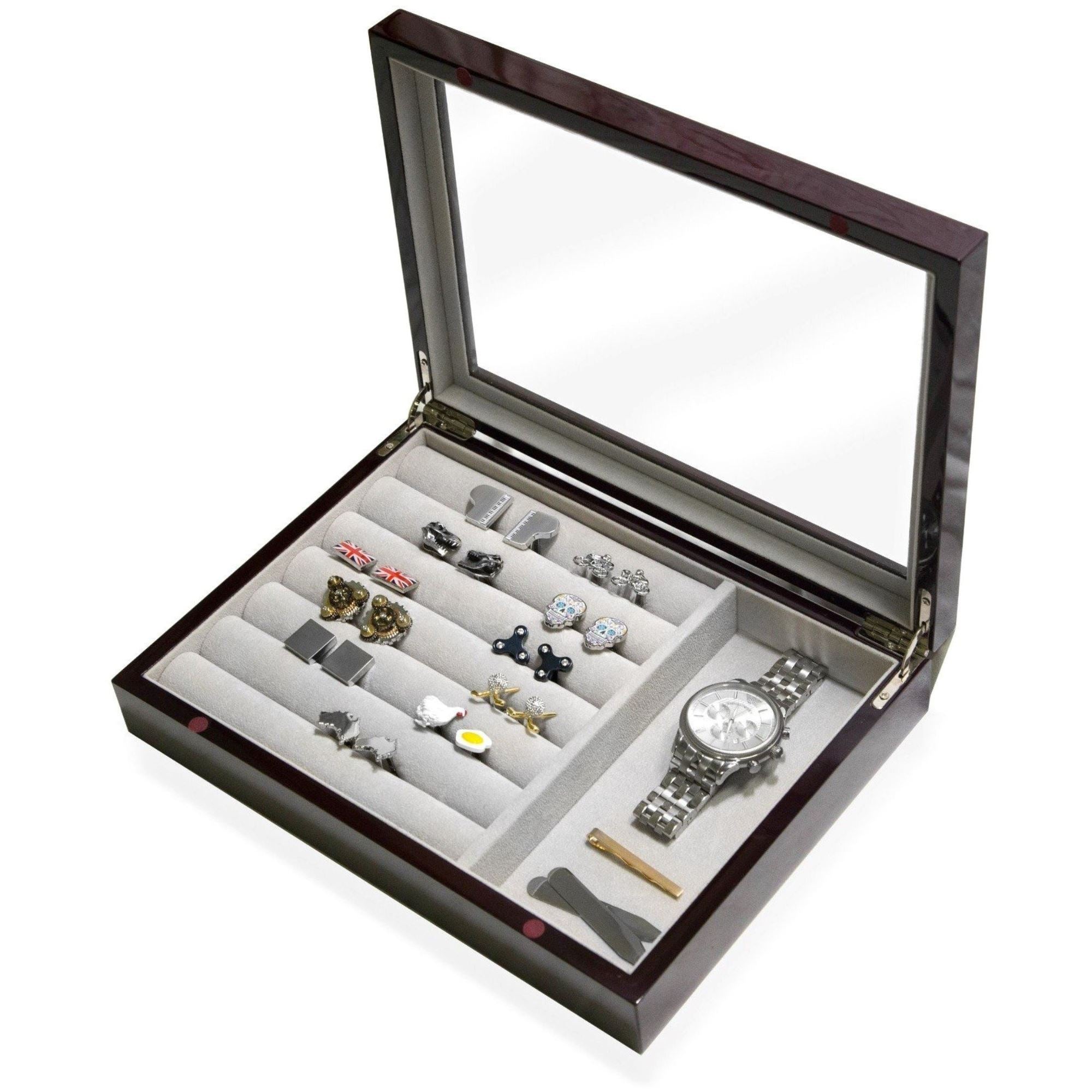 Medium Cufflink and Valet Box Mahogany Cufflink Boxes Clinks Australia Medium Cufflink and Valet Box Mahogany 