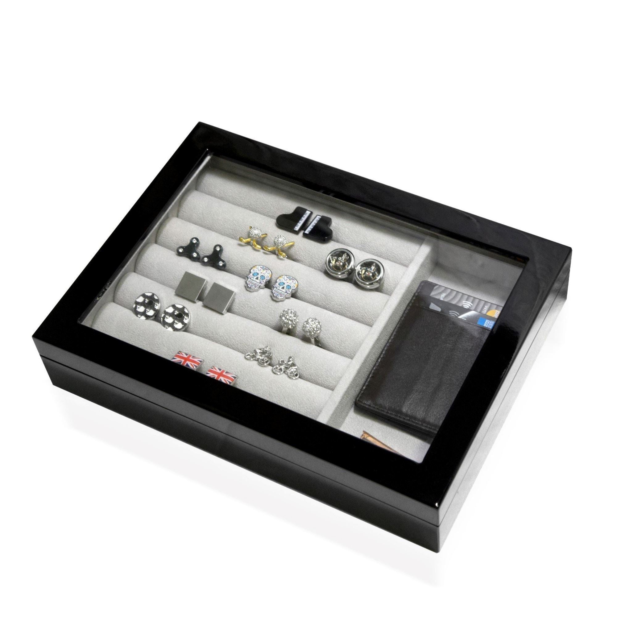 Medium Cufflink and Valet Box Black Cufflink Boxes Clinks Australia 