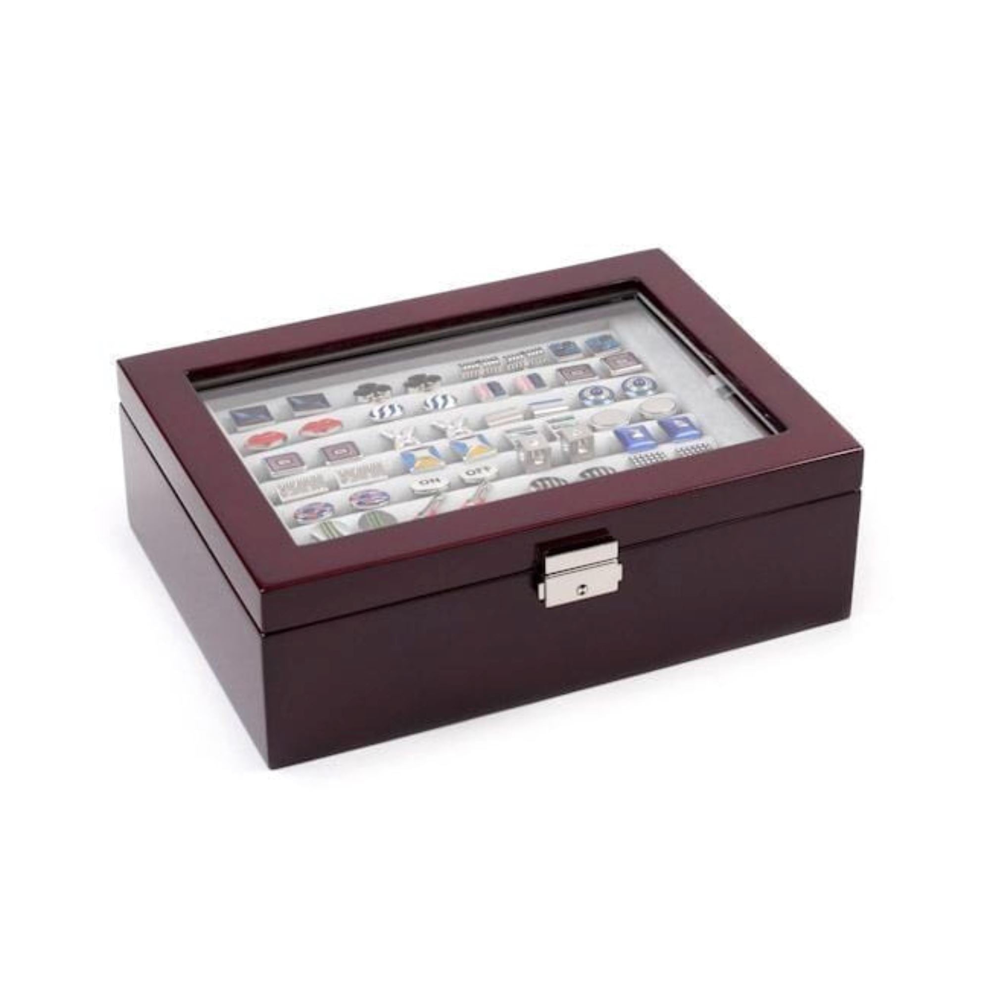 72 Pair Double Decker Mahogany Cufflink Box Cufflink Boxes Clinks Australia 