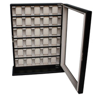 Black Wooden Watch Cabinet for 30 watches Watch Boxes Clinks